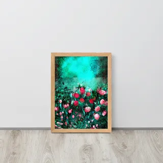 Spring Garden Oak Framed Poster