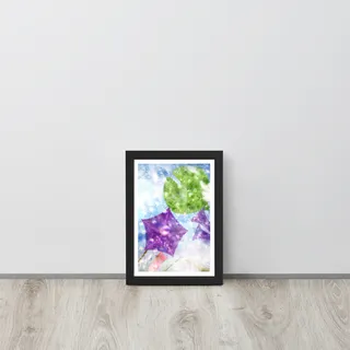 Flowers on Ice Framed Poster