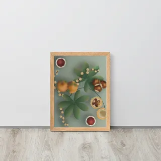 Chestnuts and Wine Oak Framed Poster