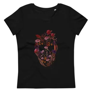 Flower Skull Women's fitted eco T-Shirt